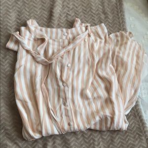 Button up, split leg maxi skirt